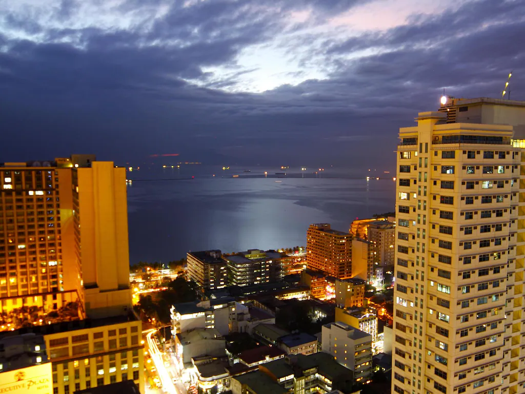 Bay View Suite — Manila Bay at dusk